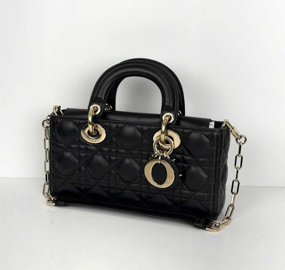 Christian Dior Lady D-Joy Bag Small in Black Cannage Lambskin Leather 2023 C-4